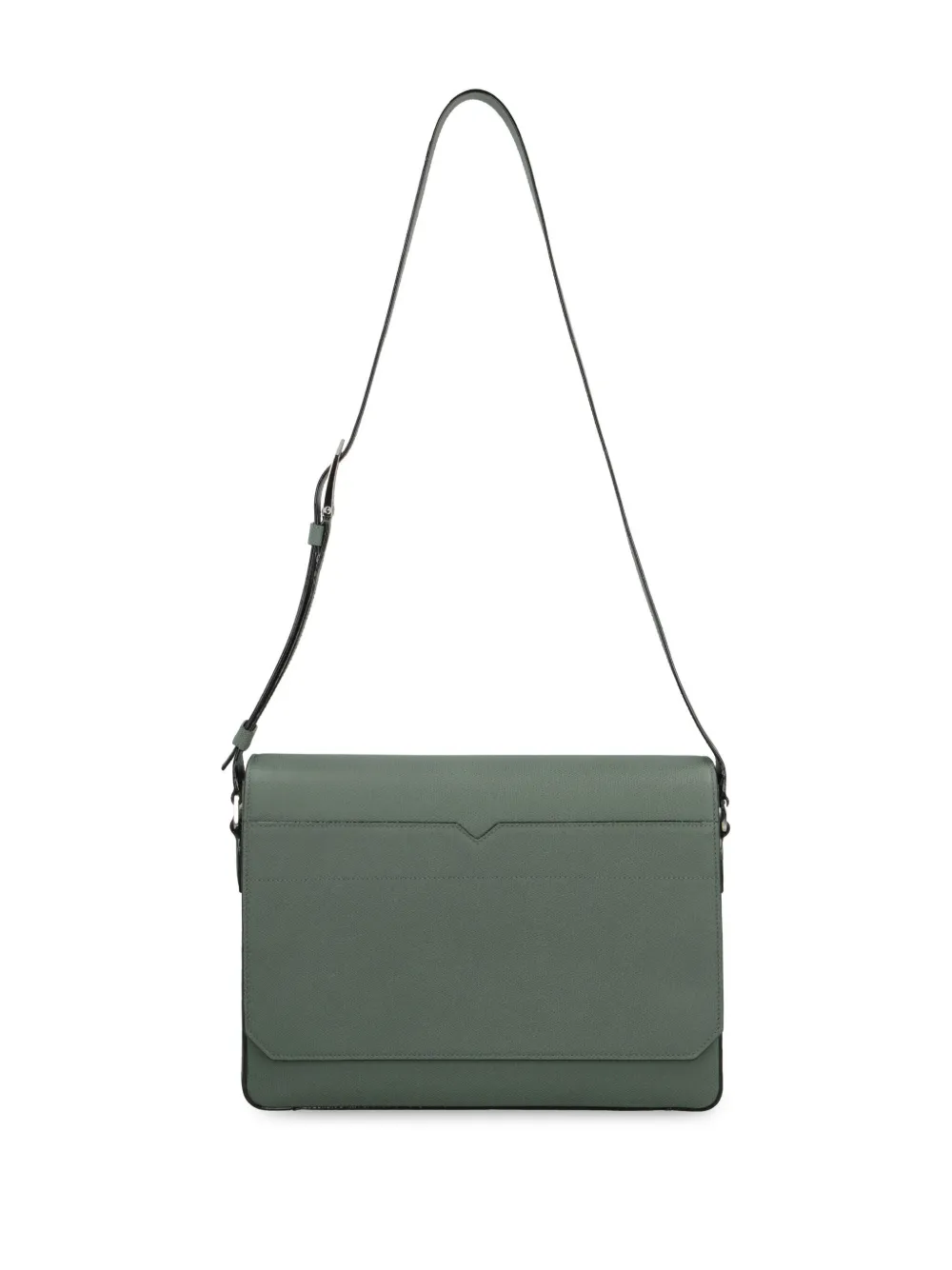 Shop Valextra V-line Messenger Bag In Green
