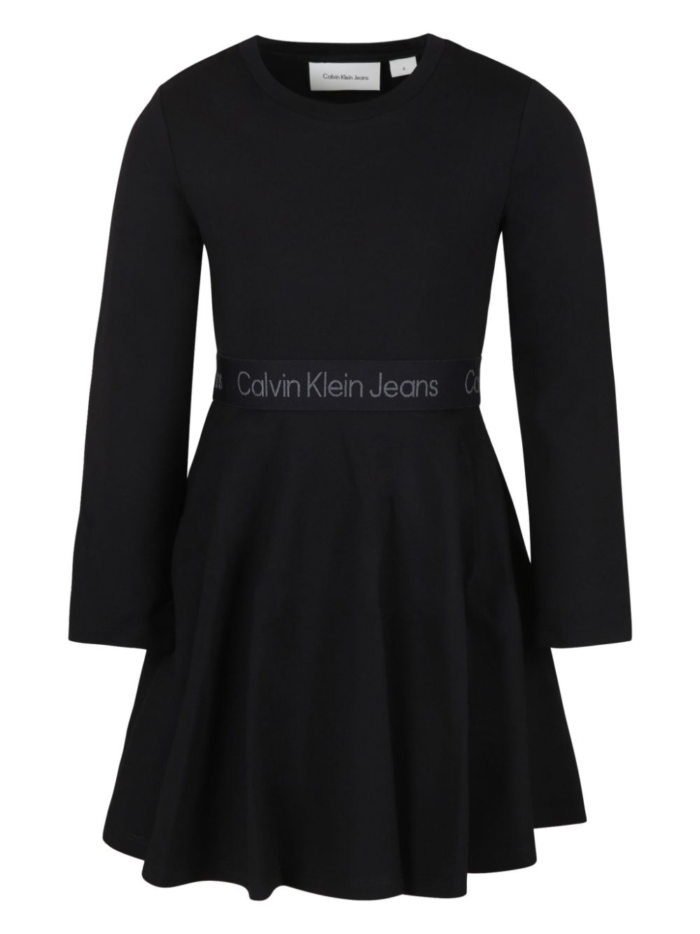 Calvin Klein Kids logo-waistband dress - Black