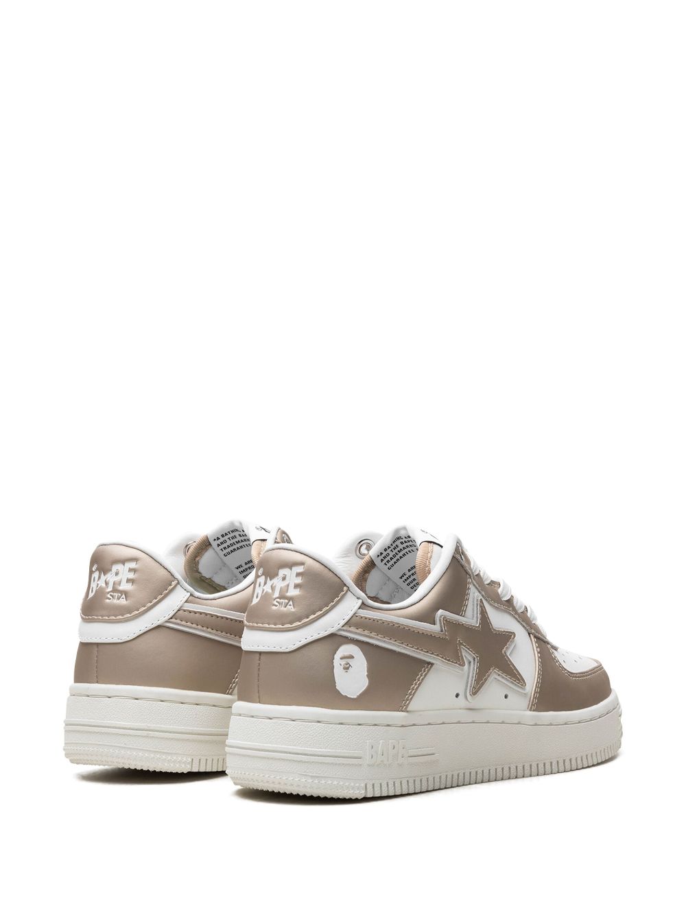 Shop A Bathing Ape Bape Sta #4 "beige" Sneakers In White