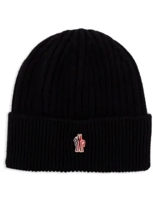 Moncler Grenoble logo-embroidered Padded Wool Beanie | Black
