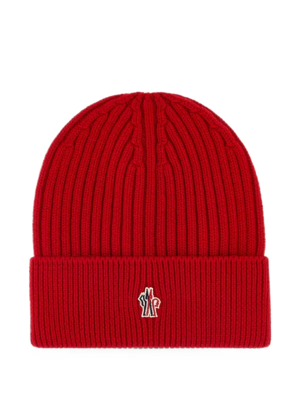 Moncler Grenoble Logo-appliqué Beanie in Red