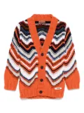 Missoni Kids zigzag-woven cardigan - Orange