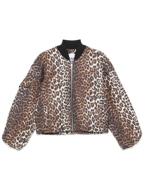 GANNI chamarra bomber con animal print