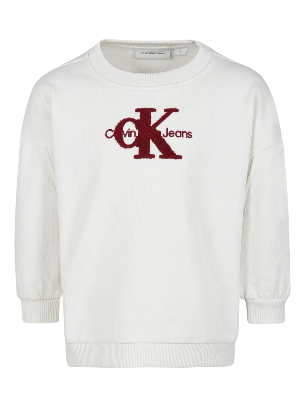 Shop Calvin Klein Logo-embroidered Sweatshirt In White