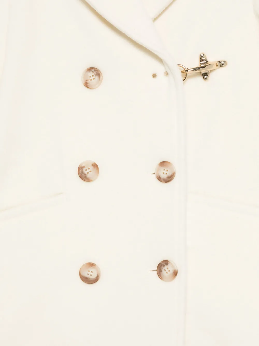 Shop Fay Double-breasted Coat In White