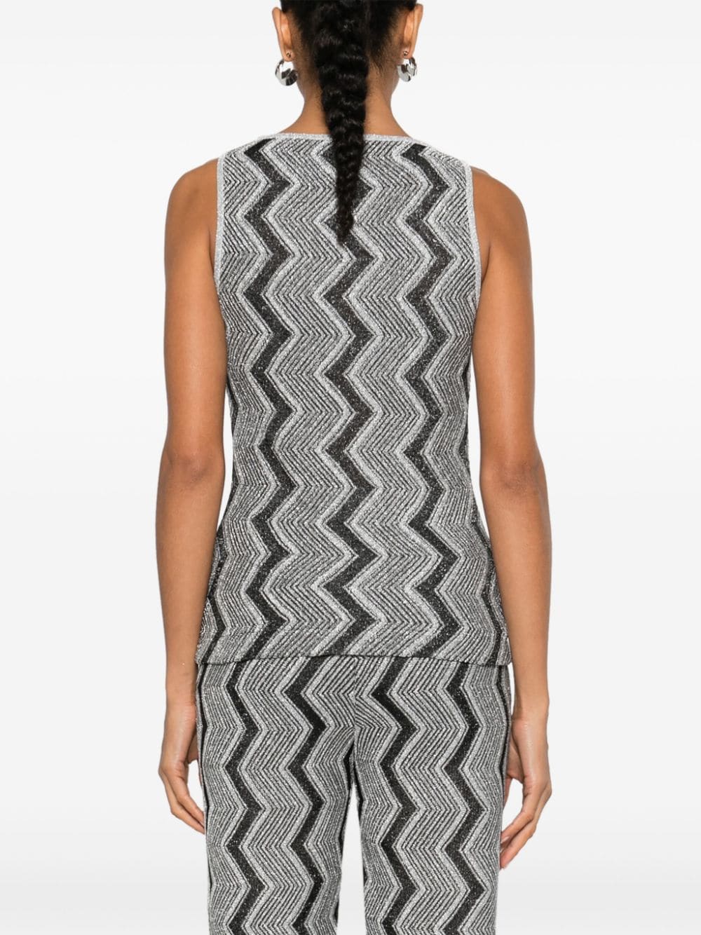 Shop Missoni Zigzag Lamé Tank Top In Black