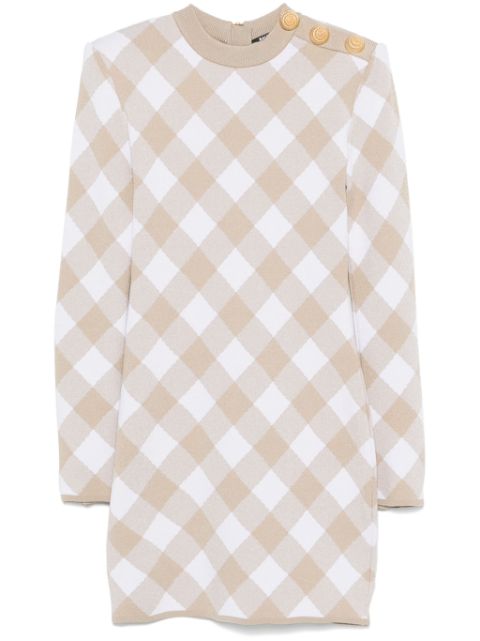 Balmain checked mini dress Women