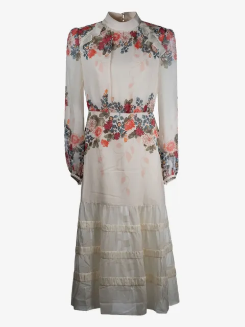 Saloni Jacqui floral-print tiered dress