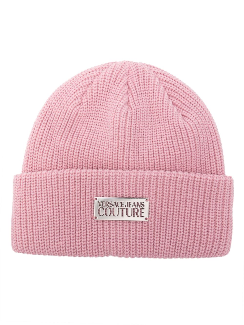 Versace Jeans Couture Ribbed-knit Beanie Hat In Pink