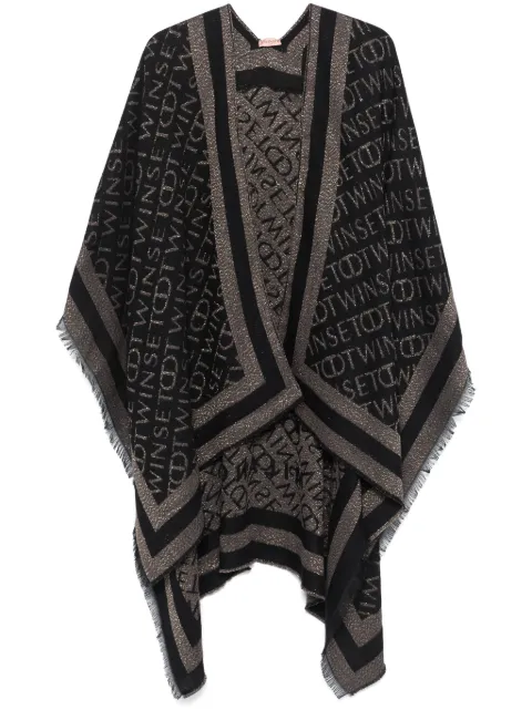 TWINSET logo-jacquard poncho