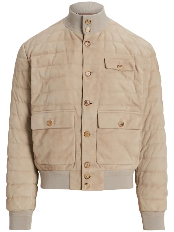 Ralph Lauren Purple Label Kendall Bomber Jacket Neutrals FARFETCH TR