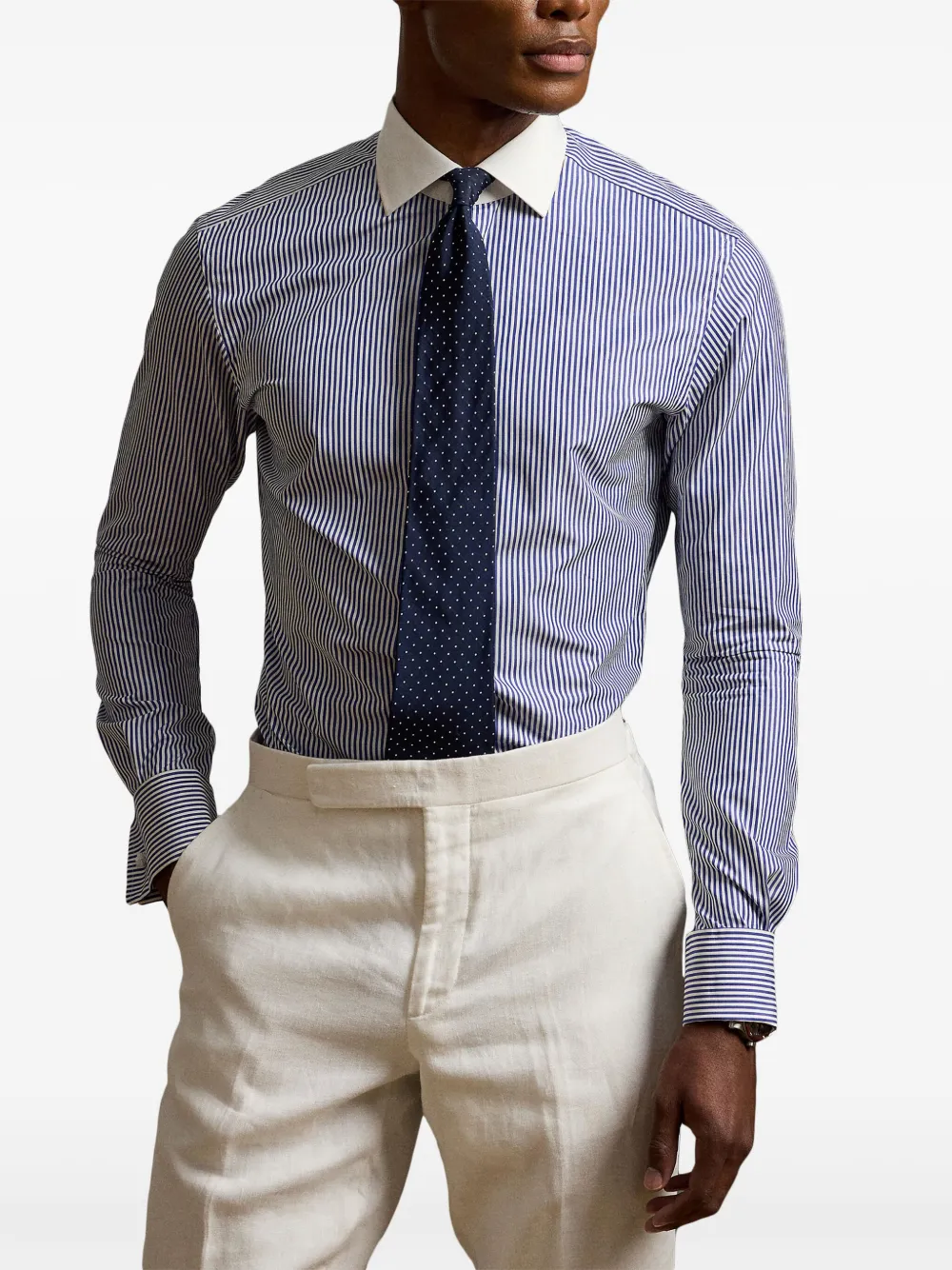 Ralph Lauren Purple Label Overhemd met Bengaalse streep Blauw