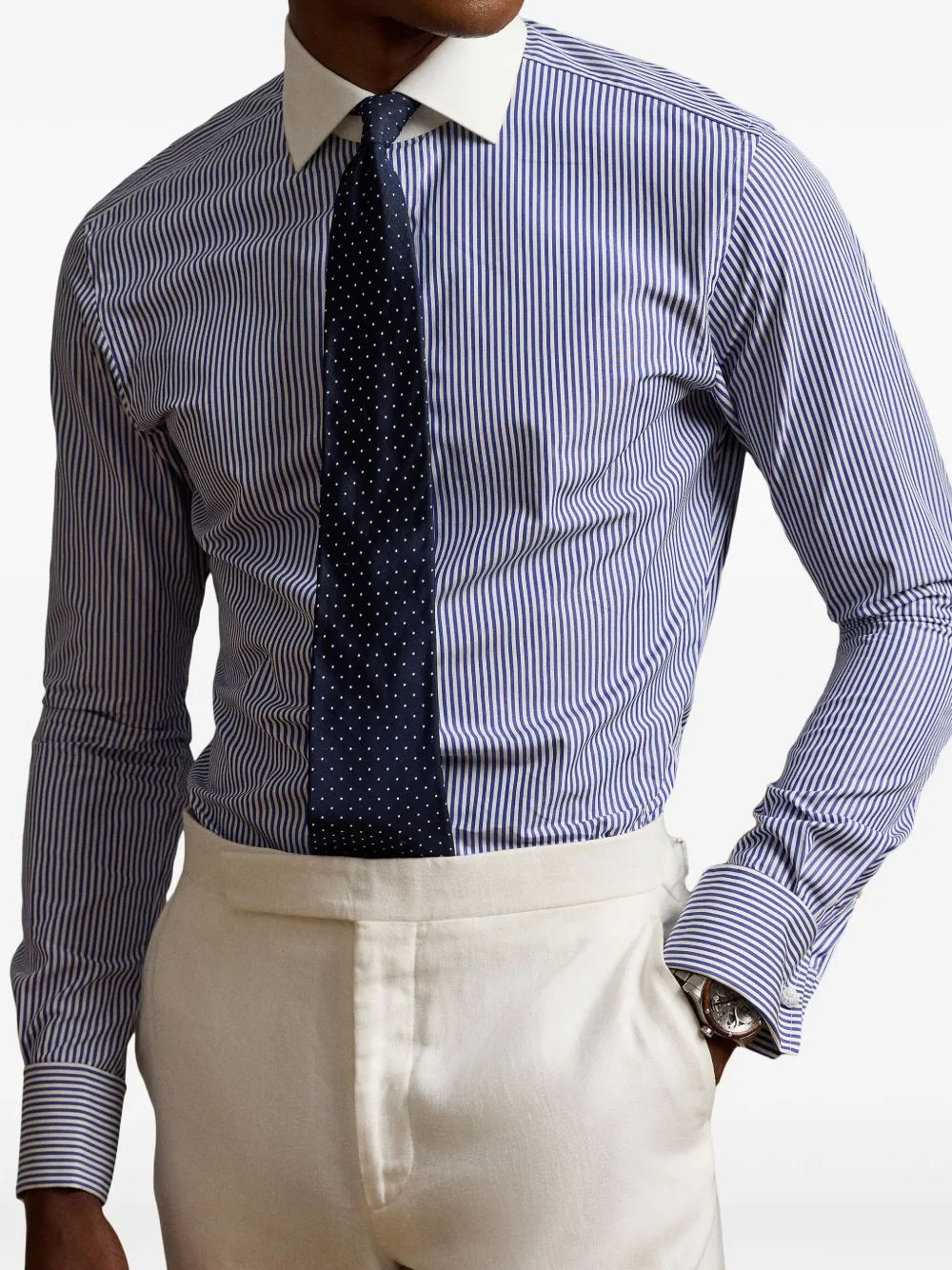 Ralph Lauren Purple Label Overhemd met Bengaalse streep Blauw