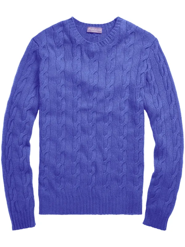 Ralph Lauren Purple Label cable knit Jumper Blue FARFETCH TR