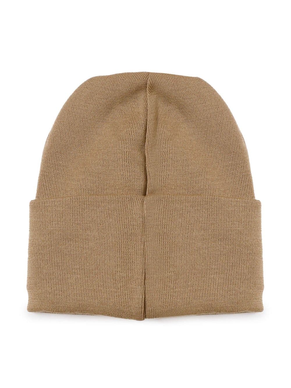 DONDUP logo-patch knitted beanie - Bruin