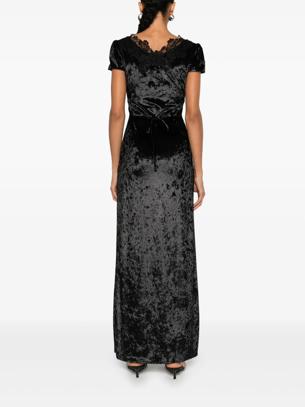 Ermanno Scervino Velvet Maxi Dress In Black
