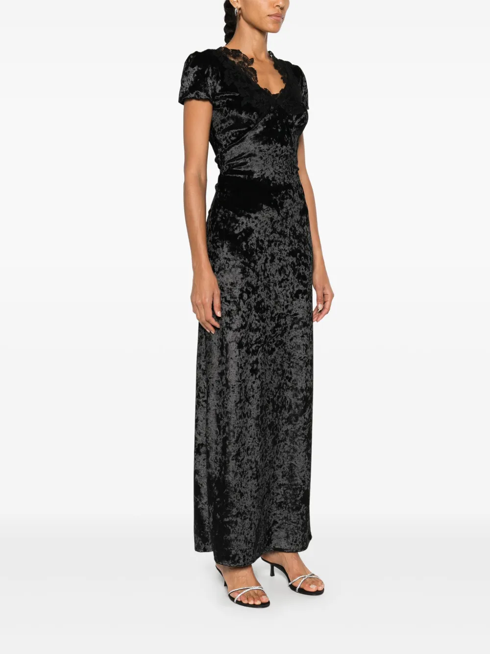 Ermanno Scervino Velvet Maxi Dress In Black