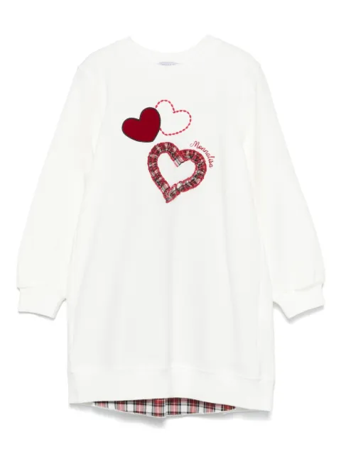 Monnalisa heart-patch dress