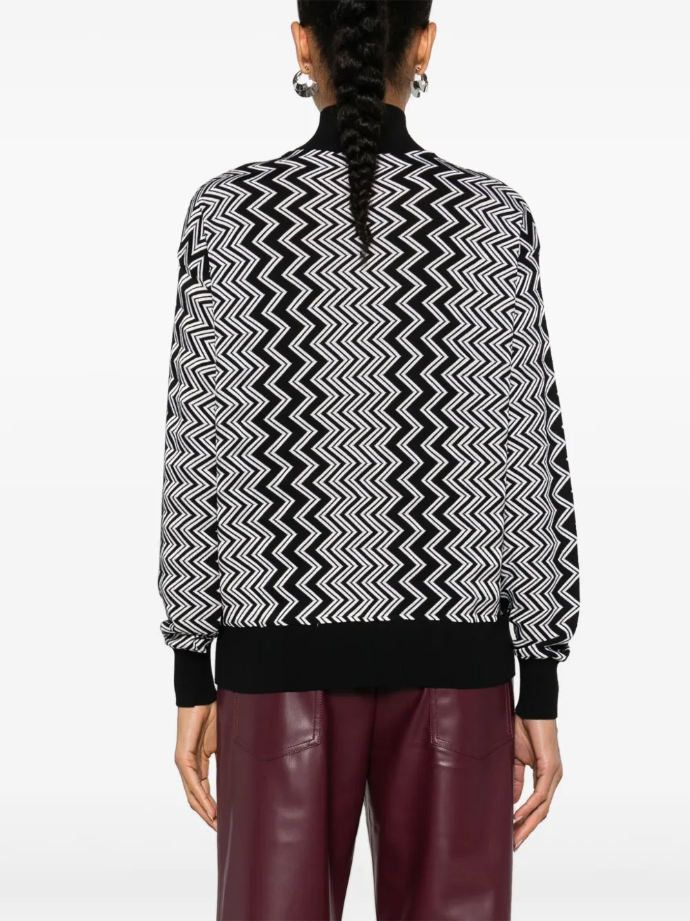 Missoni Embroidered Wool Blend Sweater In Black