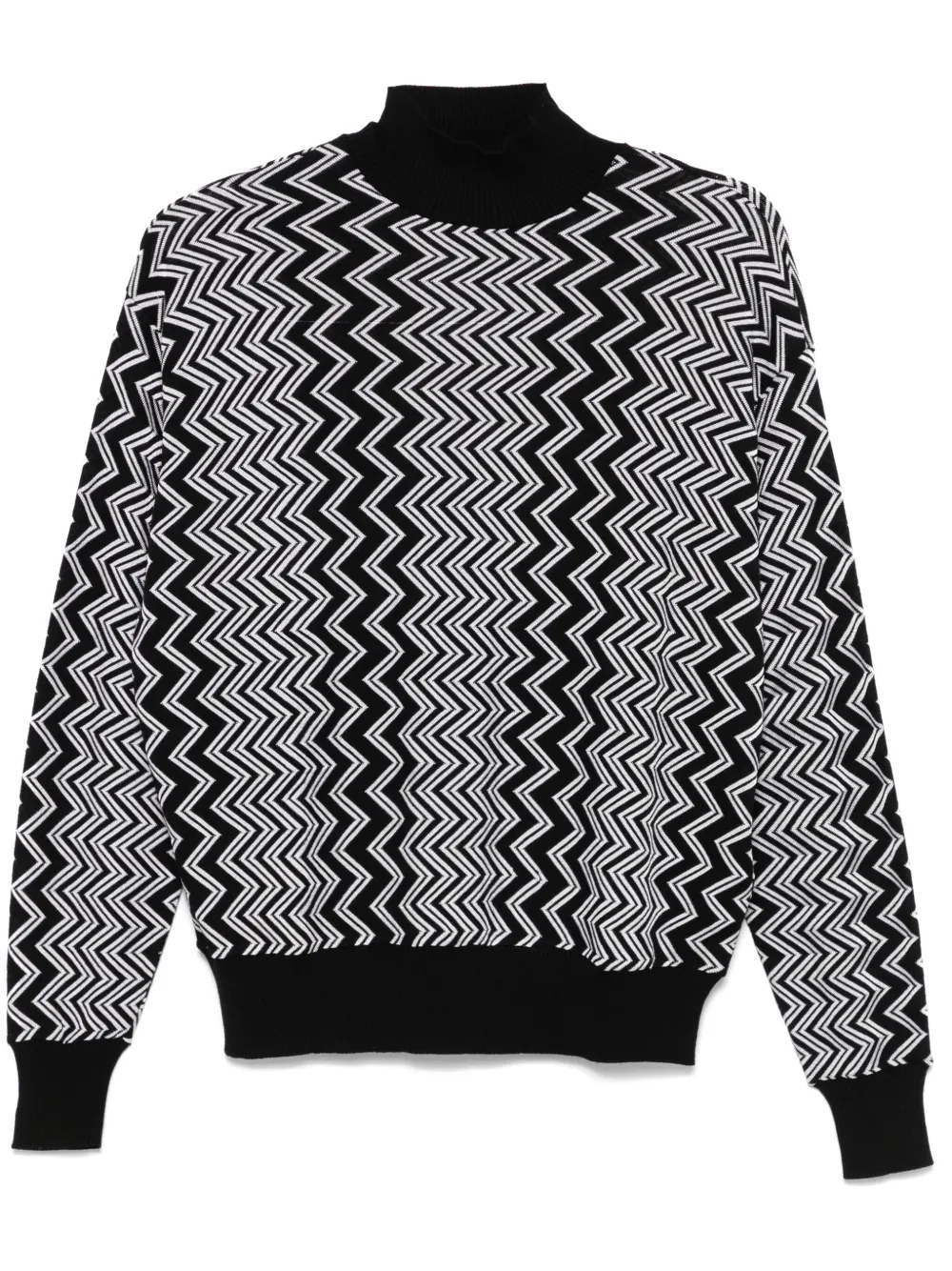 Missoni Embroidered Wool Blend Sweater In Black