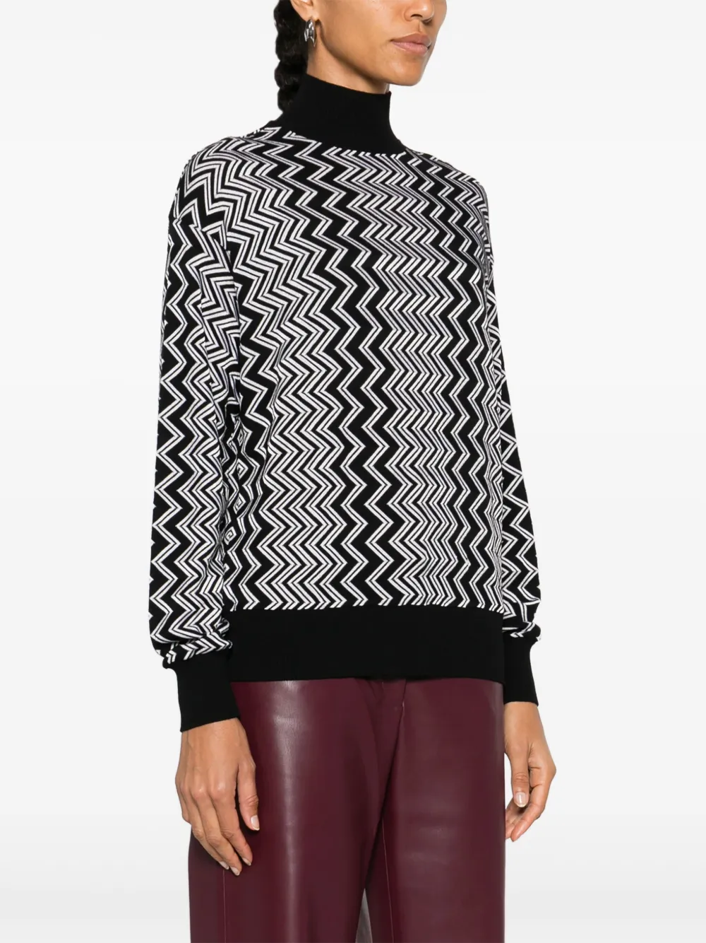 Missoni Embroidered Wool Blend Sweater In Black