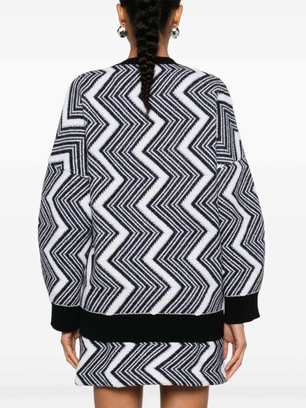 Shop Missoni Zigzag Wool Sweater In Black