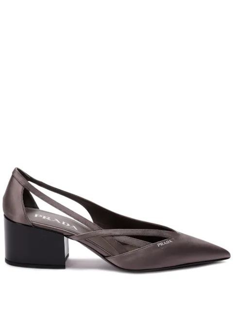 Prada 55mm satin cut-out pumps