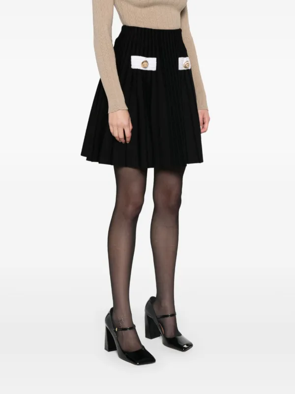 【Balmain】 Embellishedリブニットミニスカート Balmain リブニット ミニスカート | ブラック | FARFETCH JP