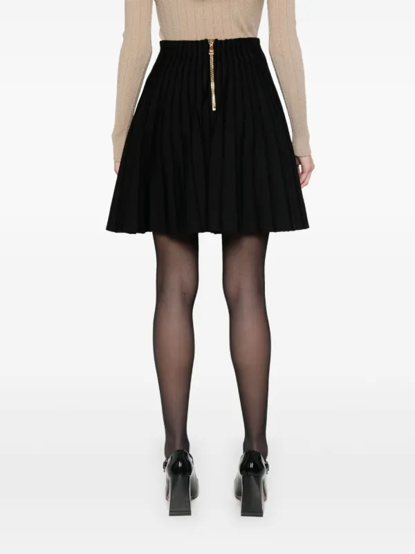 【Balmain】 Embellishedリブニットミニスカート Balmain リブニット ミニスカート | ブラック | FARFETCH JP