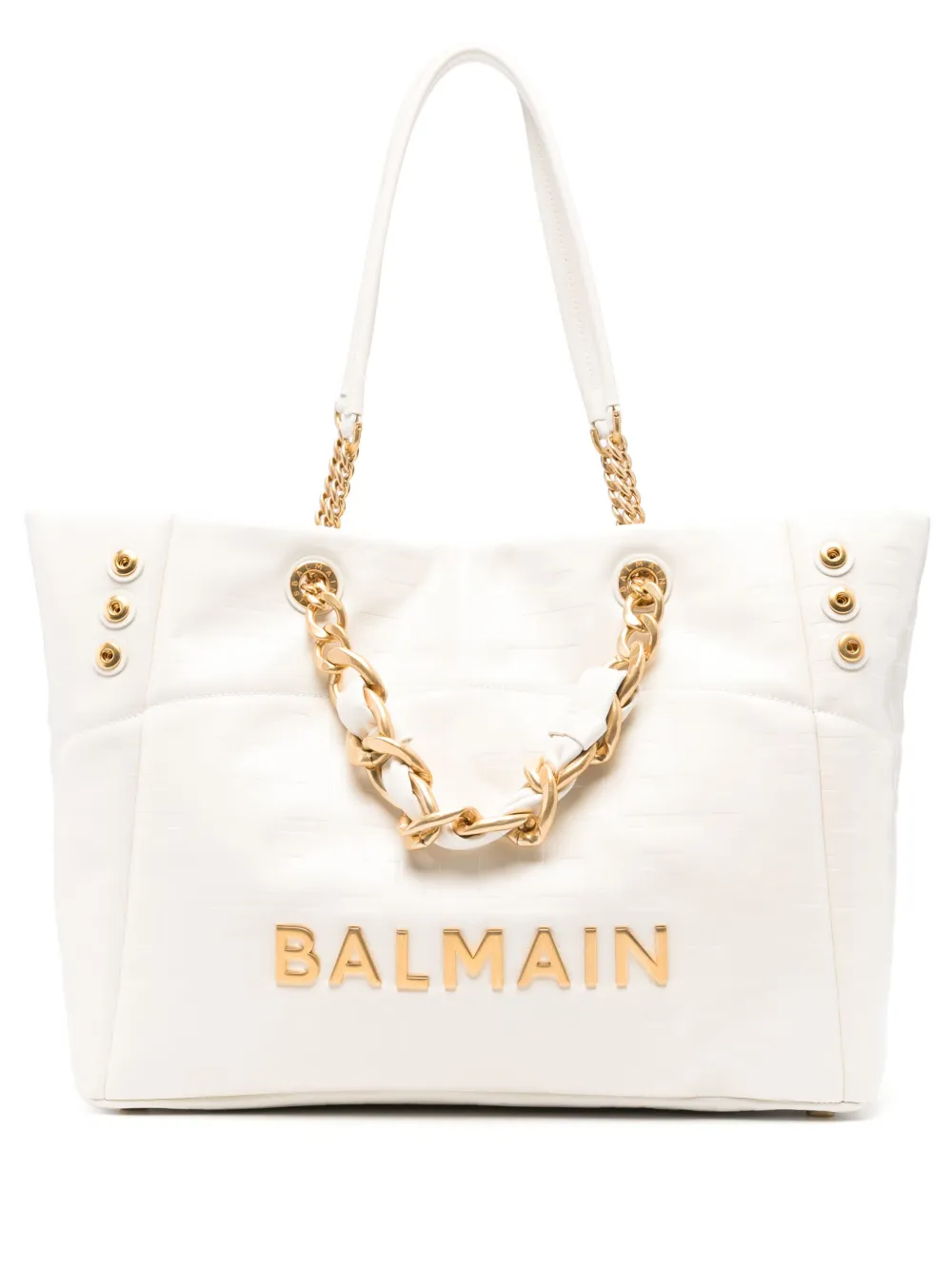 Balmain 1945 Soft denim shopper Beige