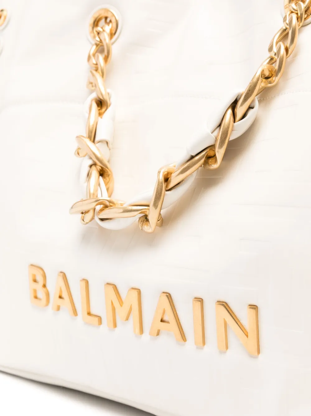 Balmain 1945 Soft denim shopper Beige