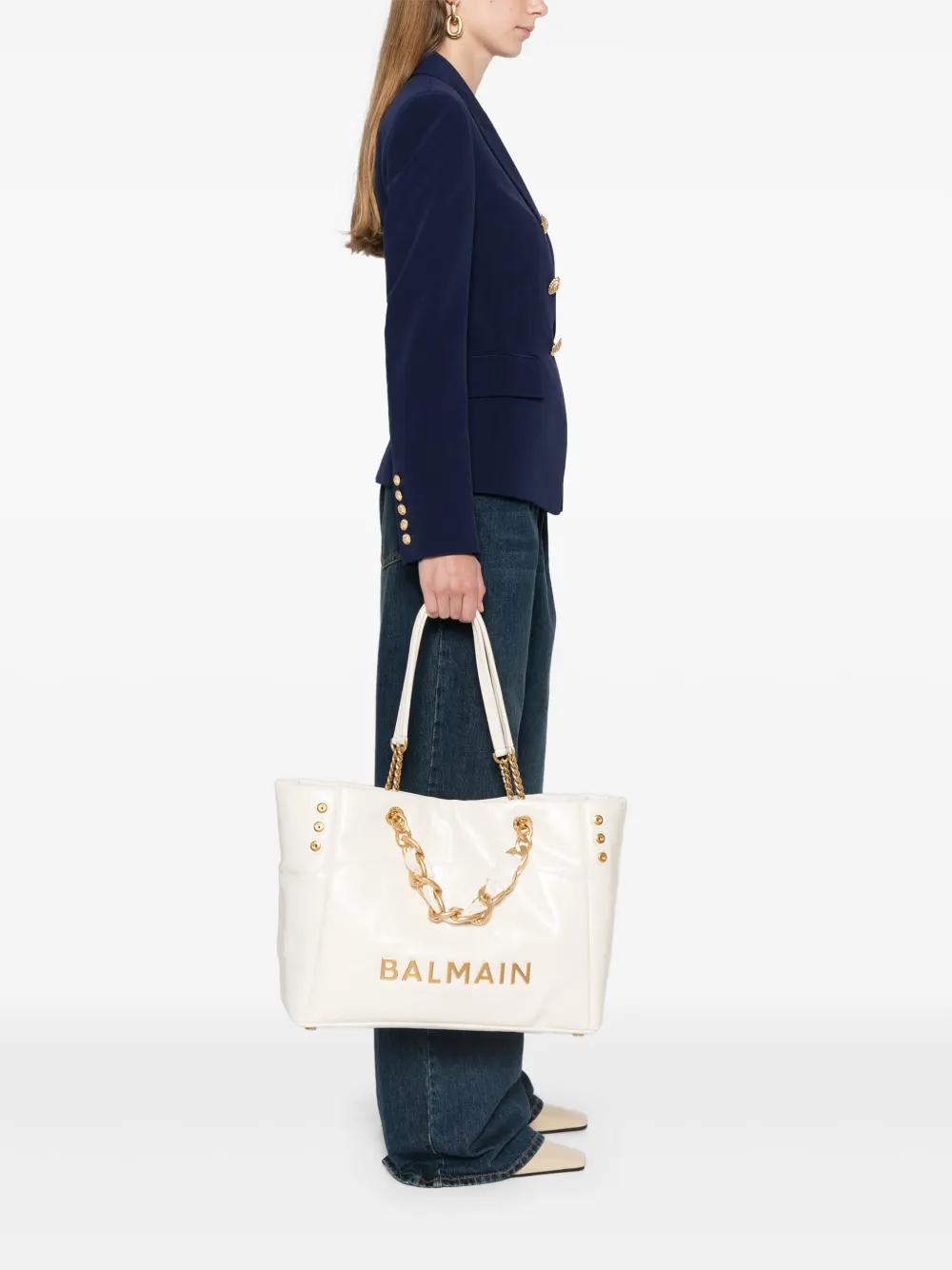 Balmain 1945 Soft tote bag - Beige