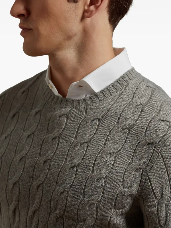 Ralph Lauren Purple Label cable-knit Cashmere Sweater | Grey Ralph Lauren Purple Label cable-knit Cashmere Sweater | Grey
