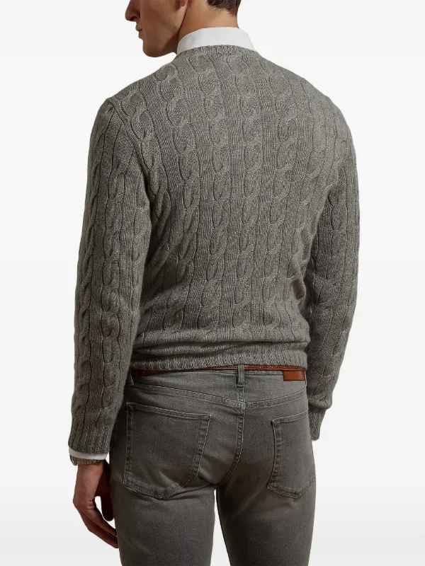 トップス RALPH LAUREN PURPLE LABEL CASHMERE KNIT Ralph Lauren Purple Label Cashmere Cable Crew Neck Sweater