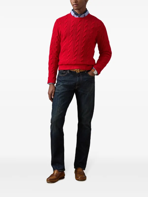 Ralph Lauren Purple Label ケーブルニット カシミアセーター | レッド