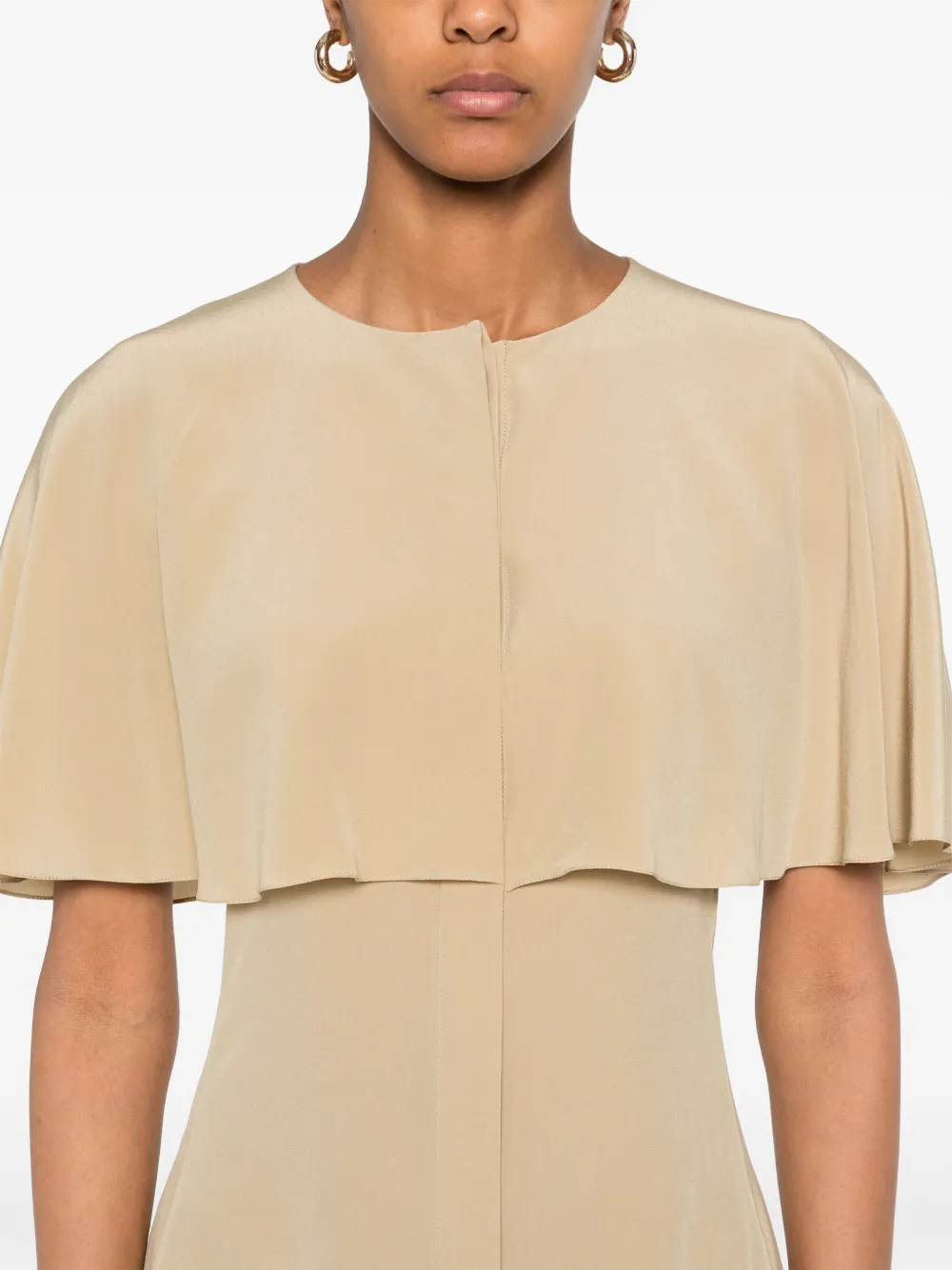 Chloé Midi-jurk met cape-design Beige