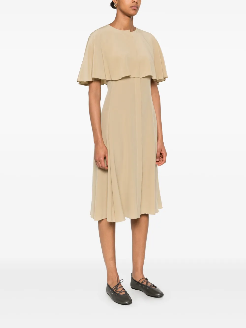 Chloé Midi-jurk met cape-design Beige