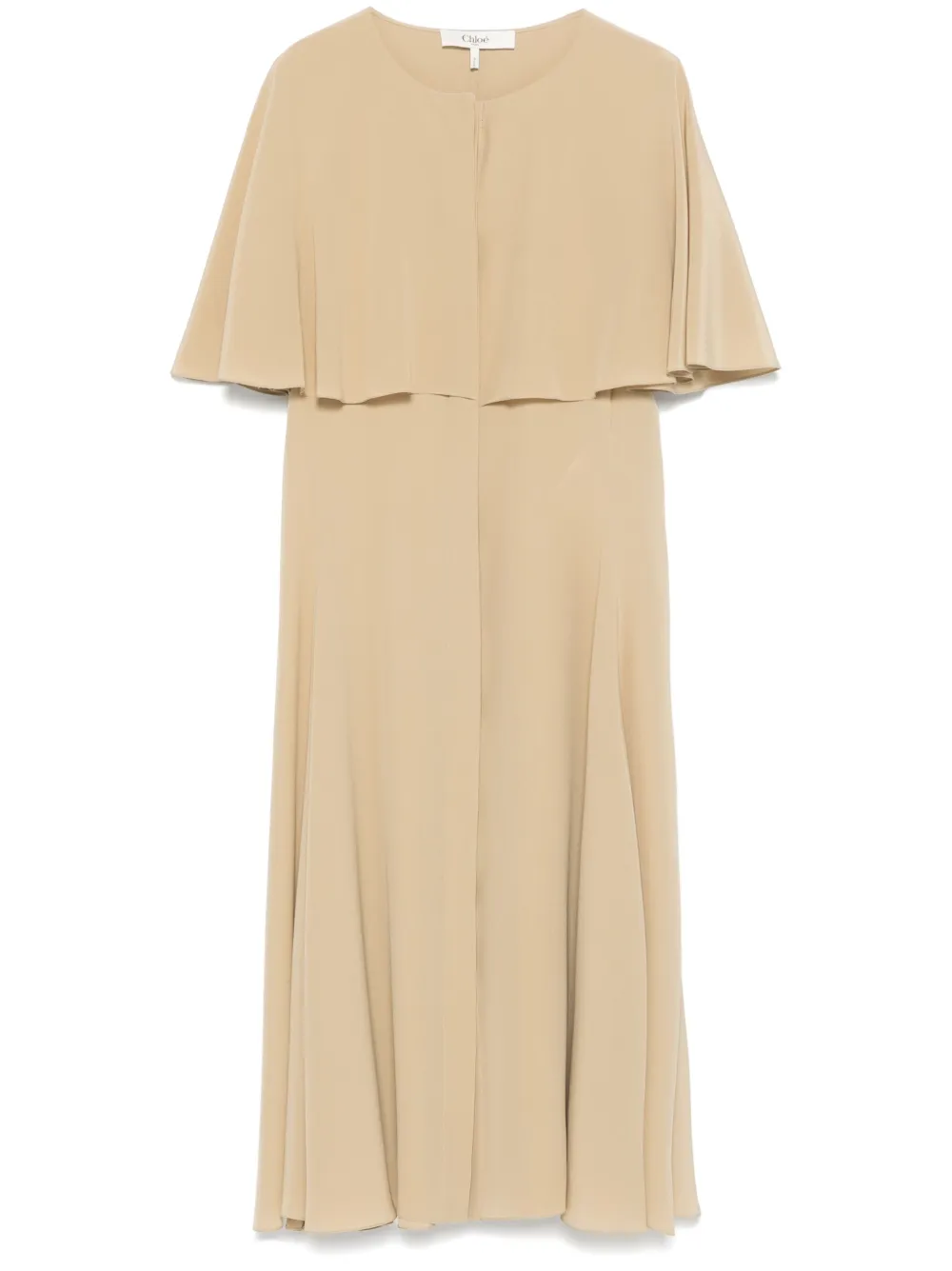 Chloé vestido midi con diseño de capa | neutro | Image 1