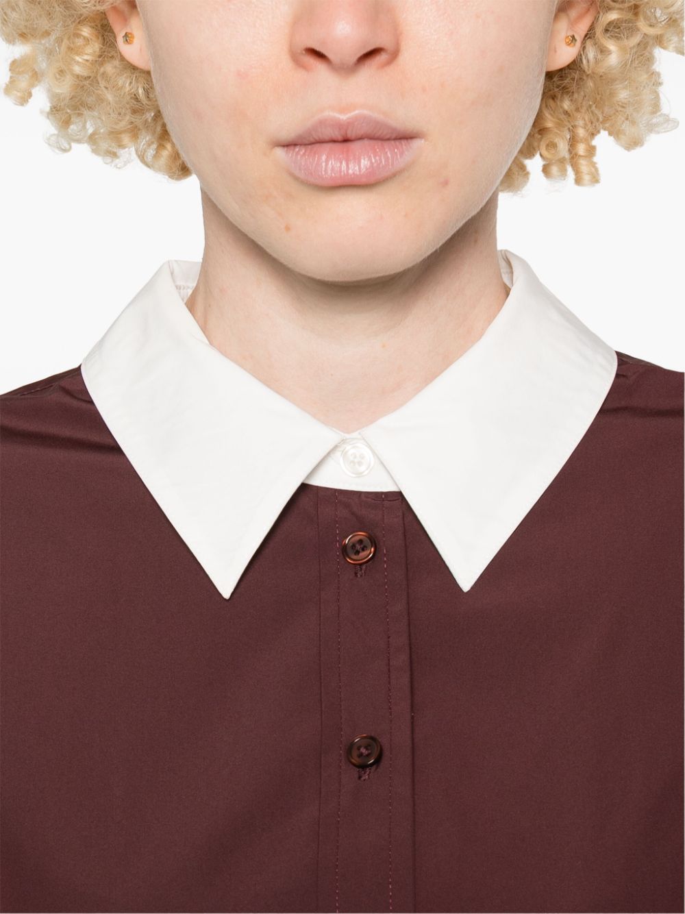 Shop Essentiel Antwerp Contrasting-collar Shirt In Purple