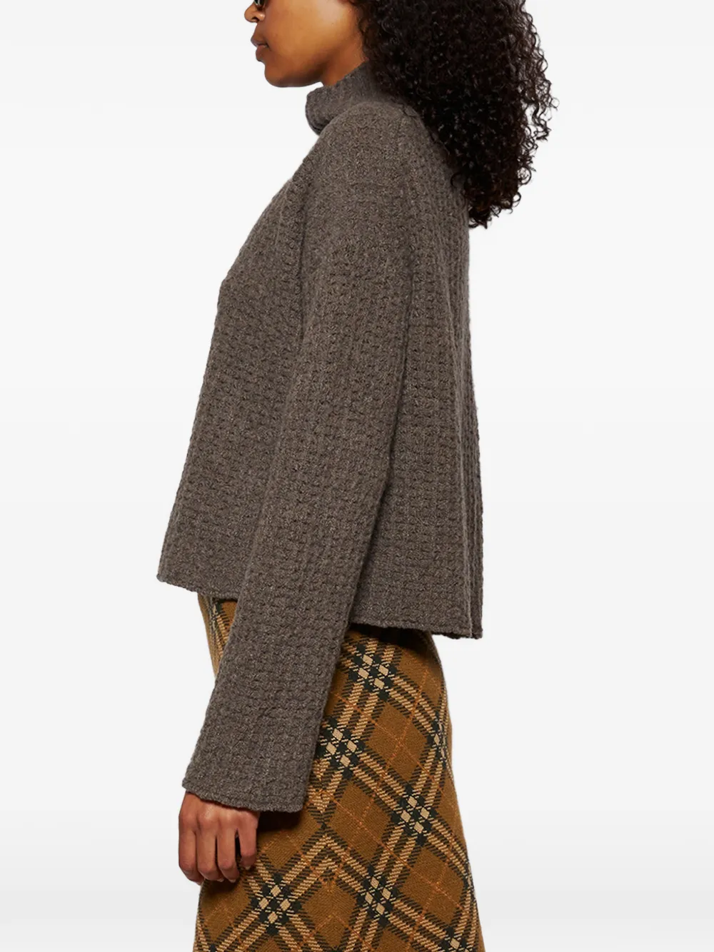 Loulou De Saison Mock-neck Long-sleeve Jumper In Brown