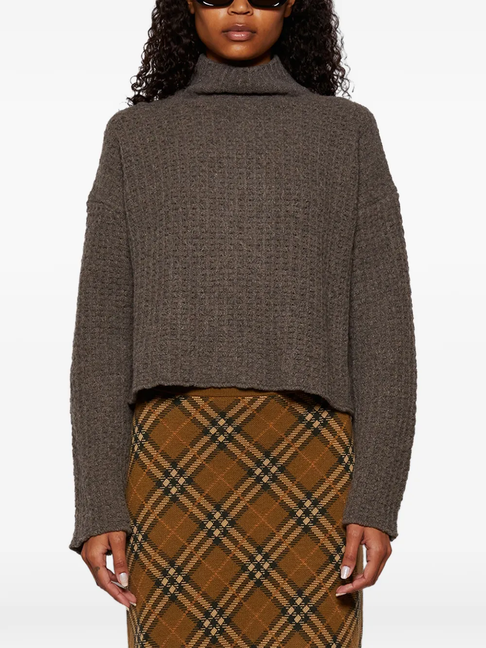 Loulou De Saison Mock-neck Long-sleeve Jumper In Brown