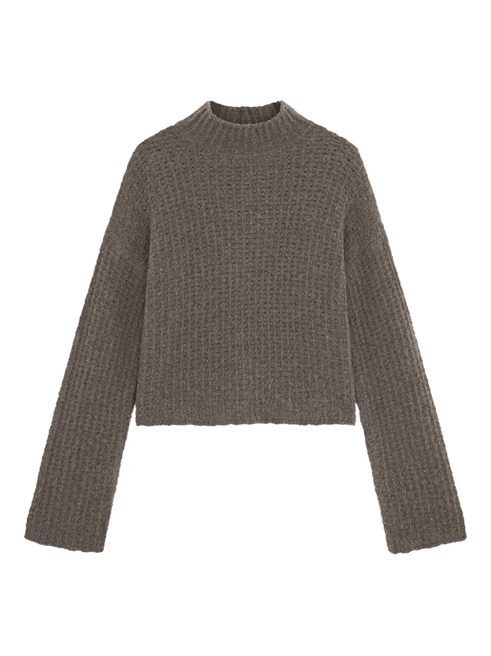 Loulou De Saison Mock-neck Long-sleeve Jumper In Brown