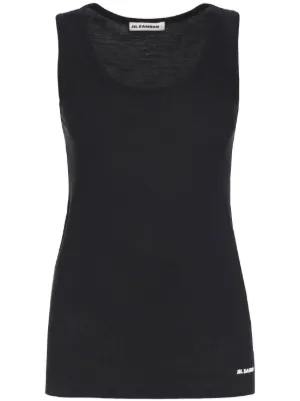 Jil Sander Vネック タンクトップ | ブラック | FARFETCH JP