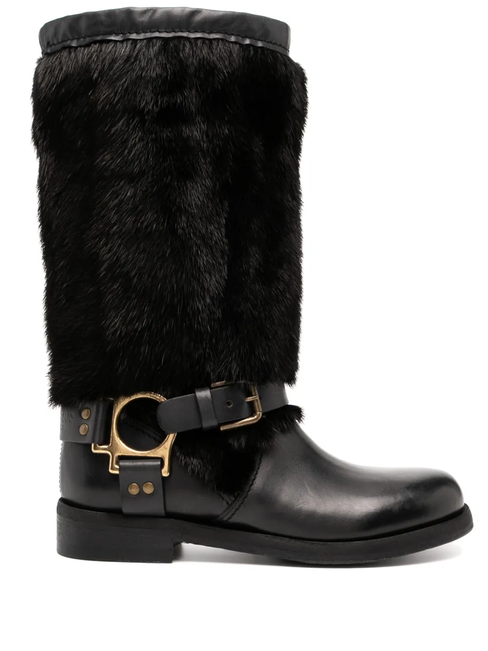 Dolce & Gabbana faux-fur boots Black