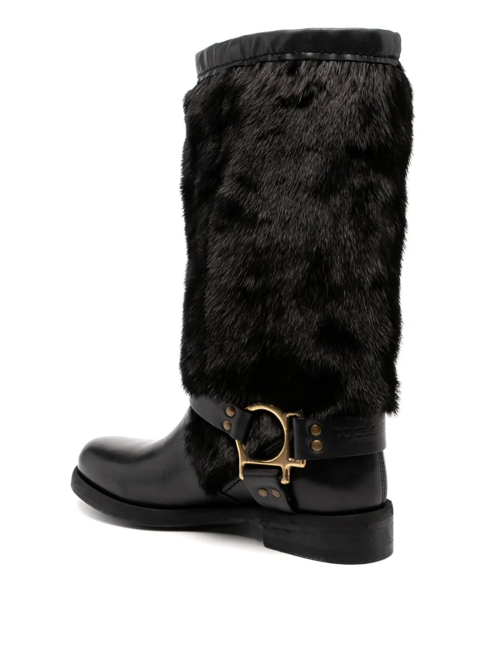 Dolce & Gabbana faux-fur boots Black