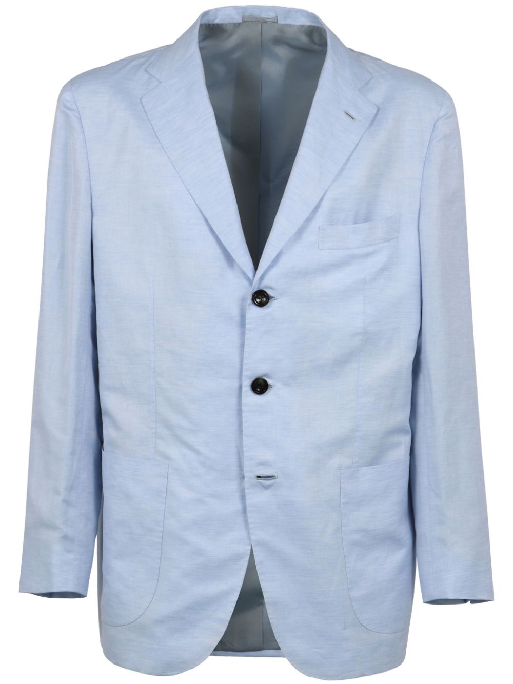 Kiton Katoenen-linnen blazer Blauw