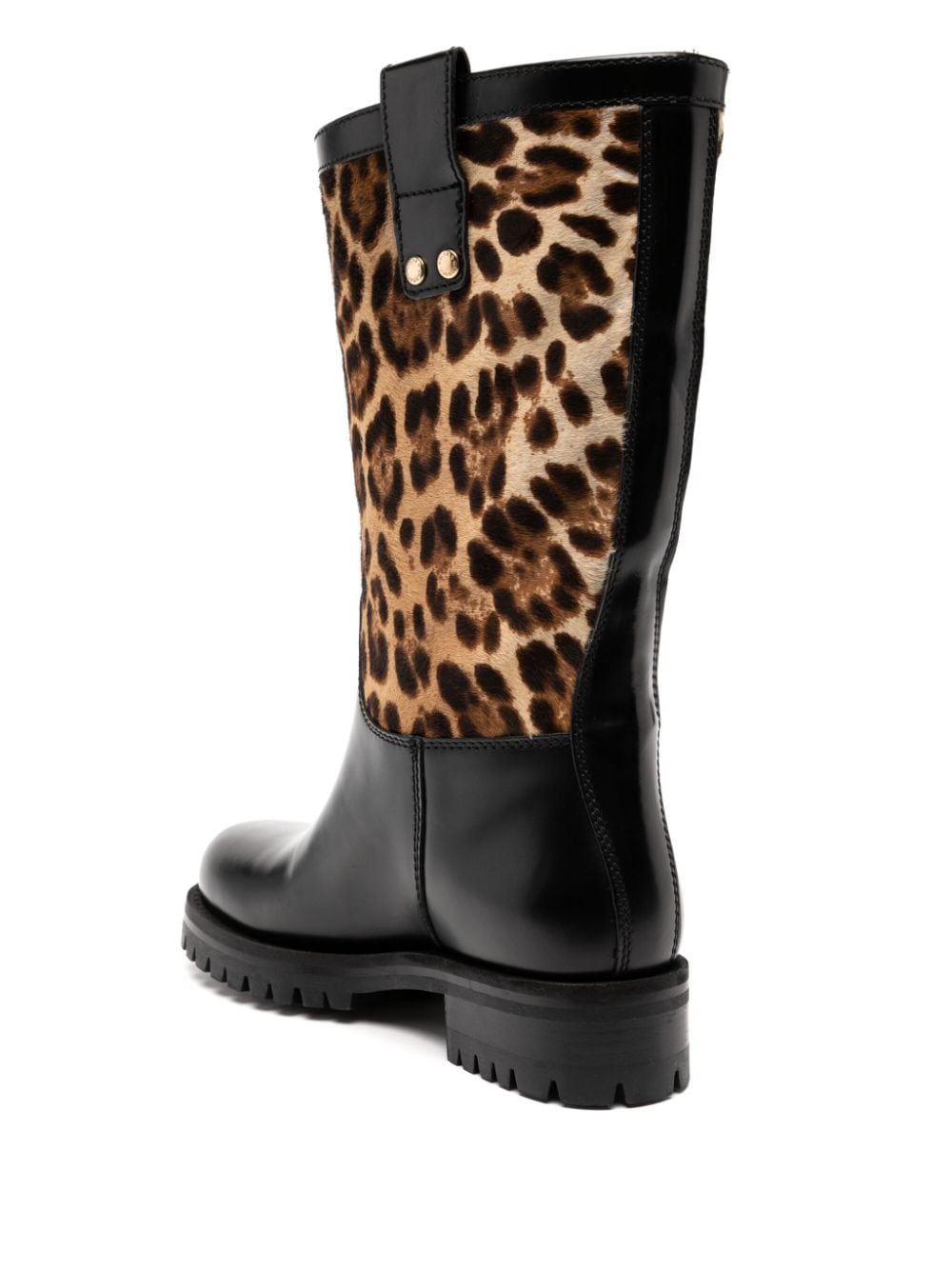 Shop Dolce & Gabbana Leopard-print Boots In Brown