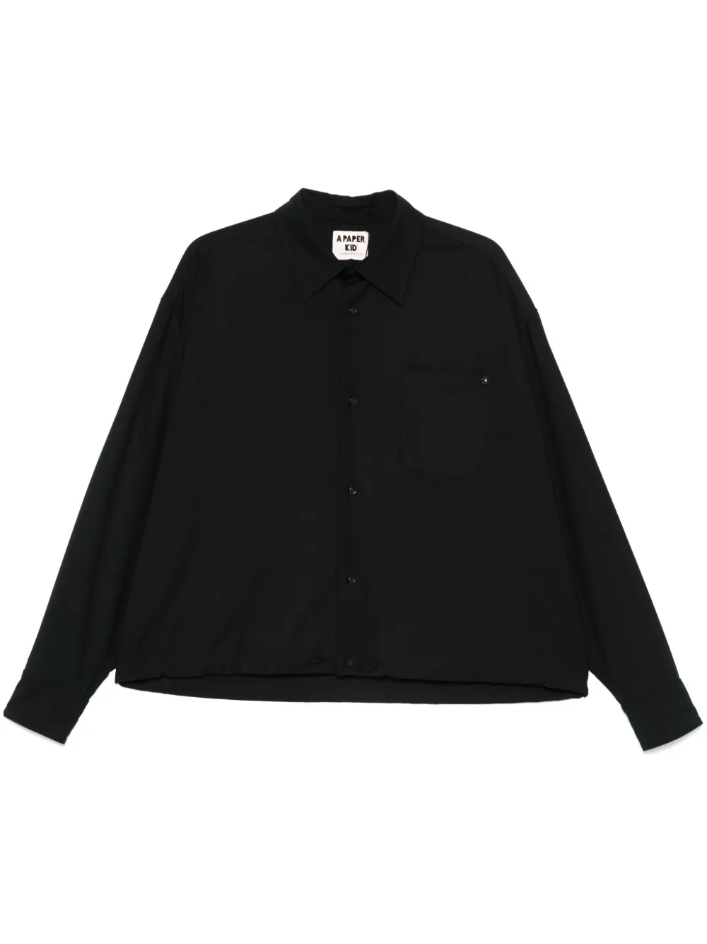 A Paper Kid drawstring-hem shirt - Nero