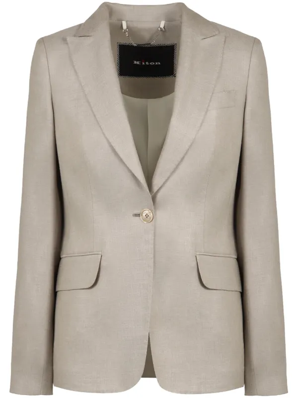 Kiton Mélange-effect Blazer in Neutrals