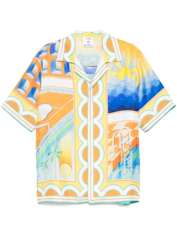 Tシャツ・カットソー Casablanca 'Surreal pool' shirt (MS25SH00307 SURREALPOOL) Surreal Pool T-Shirt | Casablanca Paris